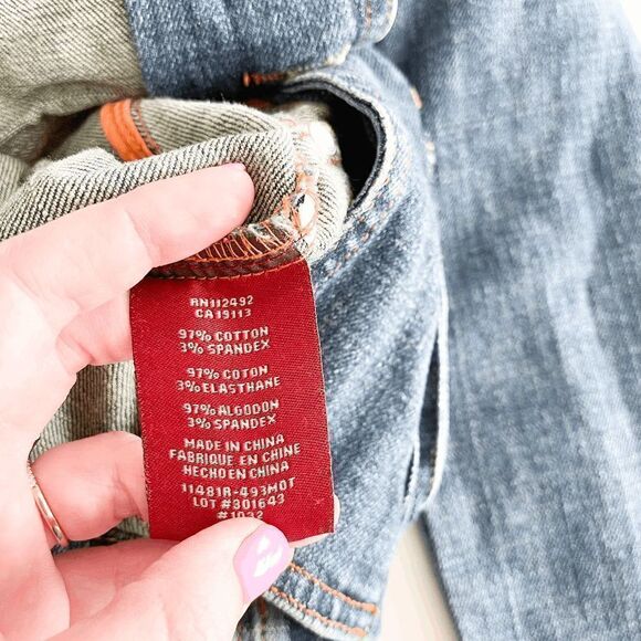 Moto Womens Denim Blazer Jacket Long Sleeve Button Front Blue Wash Small - Picture 3 of 7